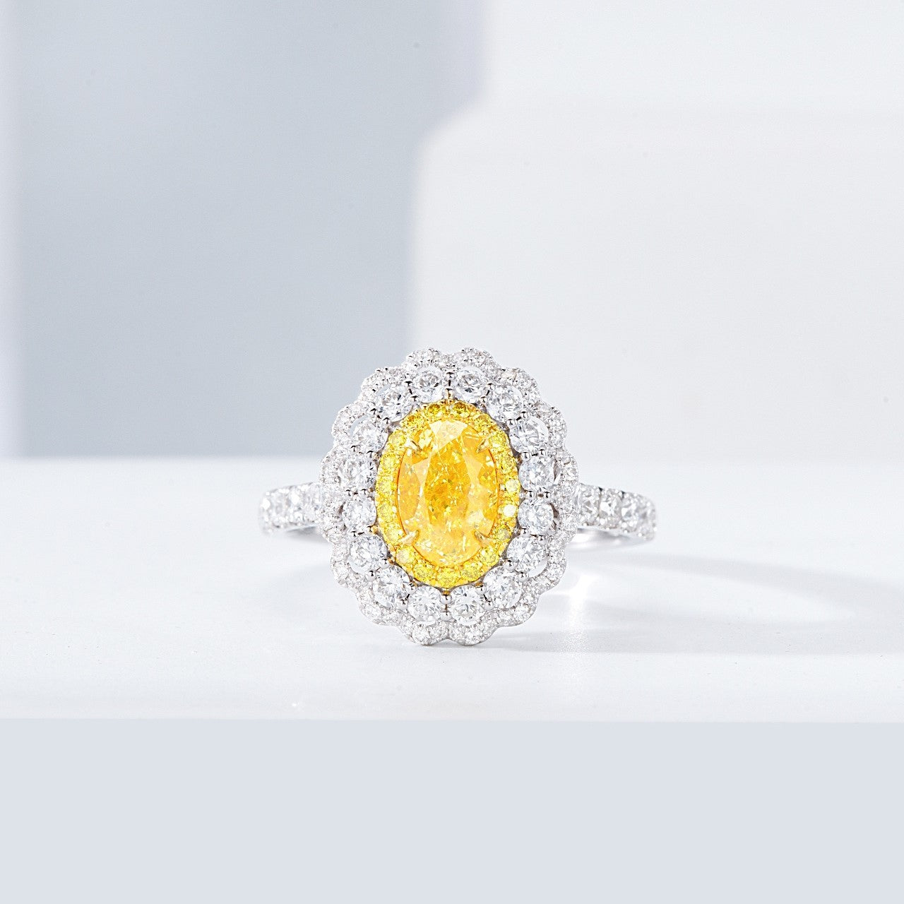 Oval Fancy Yellow Diamond Ring