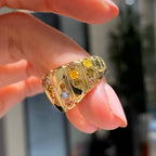 Fancy Color Cocktail Band Ring