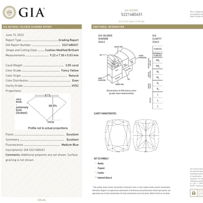 GIA Certified Yellow & White Diamond