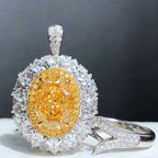 10 Carat Yellow Oval Diamond Ring