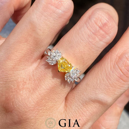 Intense Yellow Heart-Shaped Diamond Ring