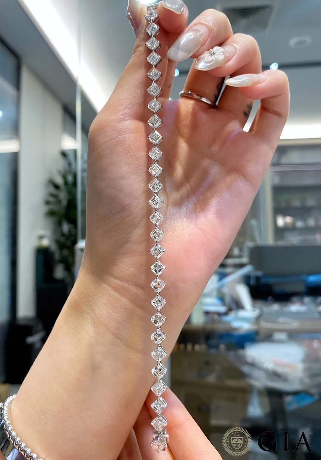 Asscher Cut Diamond Bracelet