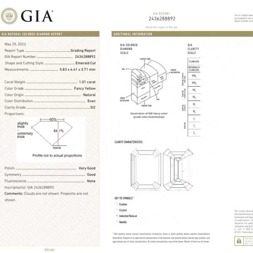 Bague en diamant taille émeraude certifiée GIA 