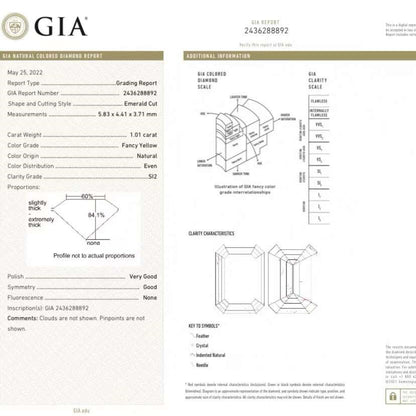 Bague en diamant taille émeraude certifiée GIA 