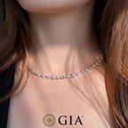 Multi Shape GIA Diamond Tennis Necklace 18K White Gold