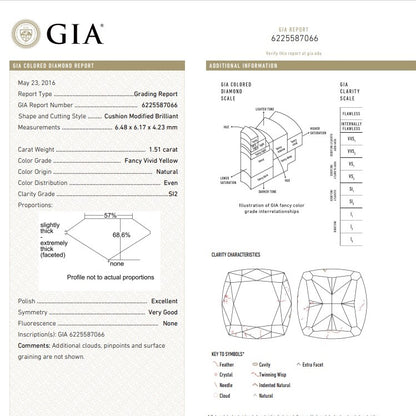 GIA Certified Engagement Ring with 4.60 Carat Yellow & White Diamond