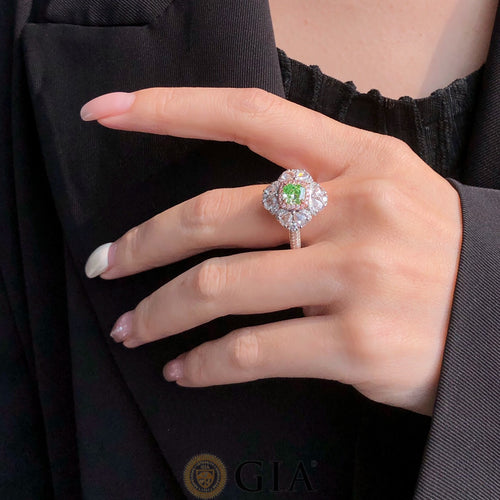 2 Carat Green & White Diamond