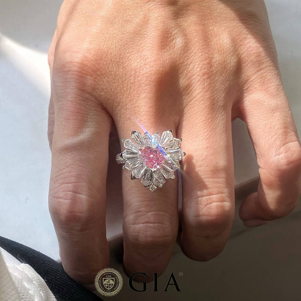 Pink Heart with White Halo Kite Cut Accents