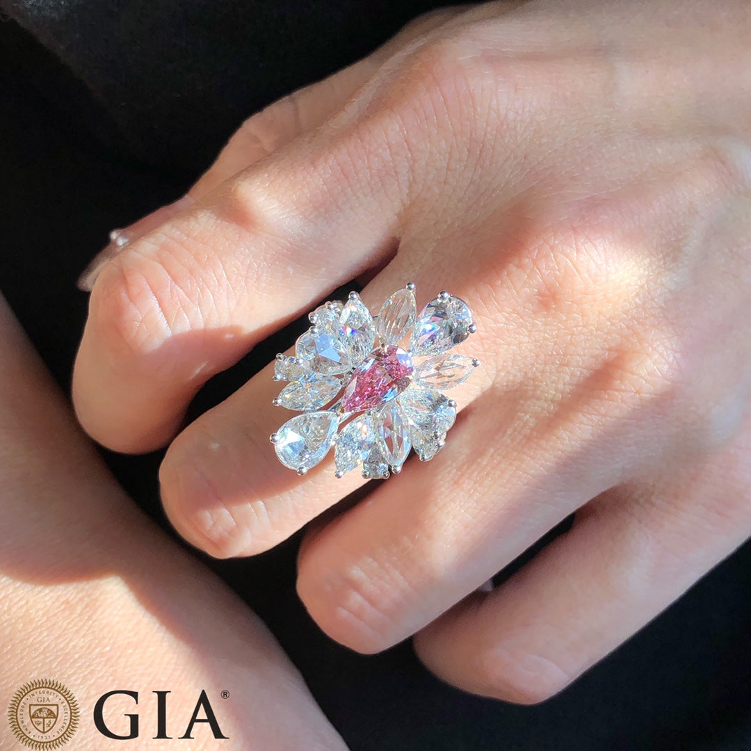 Pink Natural Diamond Ring