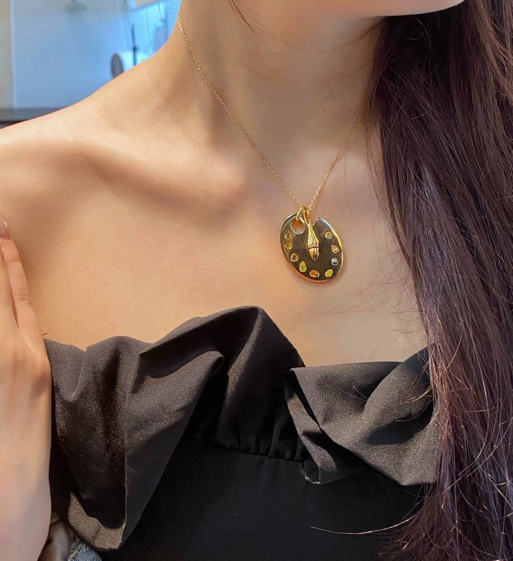 Palette Fancy Colored Diamond Necklace