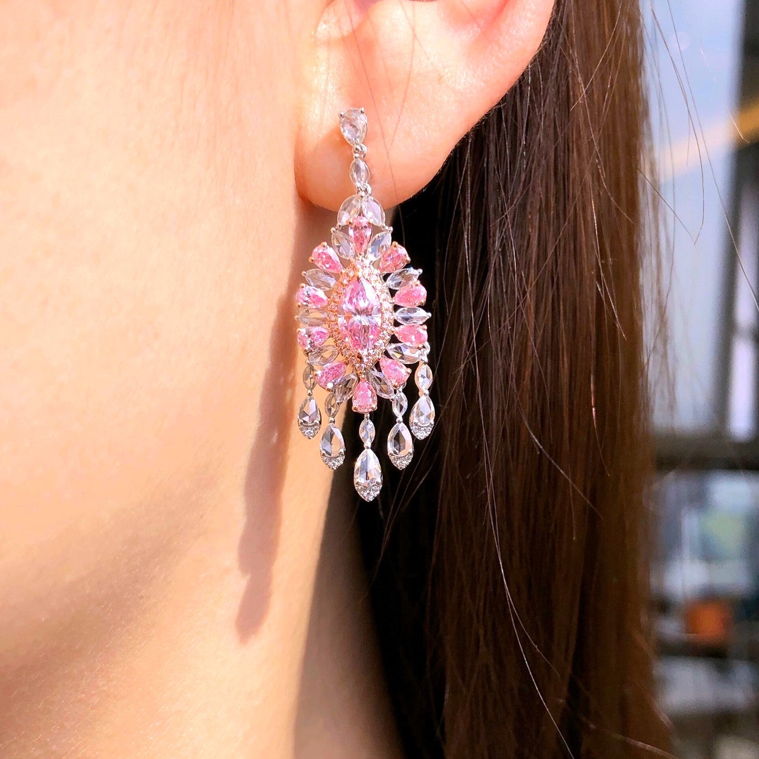 Pink Diamond Cocktail Necklace