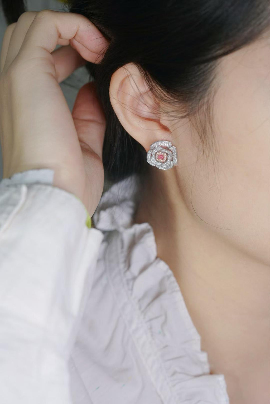 Rose Pink Stud Earrings