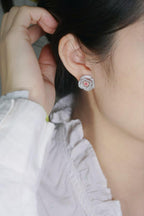 Rose Pink Stud Earrings