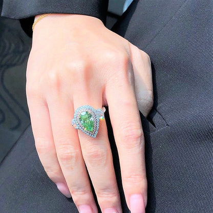 Pear Diamond Halo Ring
