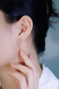 18K Gold Heart-Shaped Pink Diamond Stud Earrings