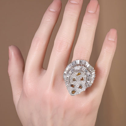 Twilight Blossom Cocktail Ring