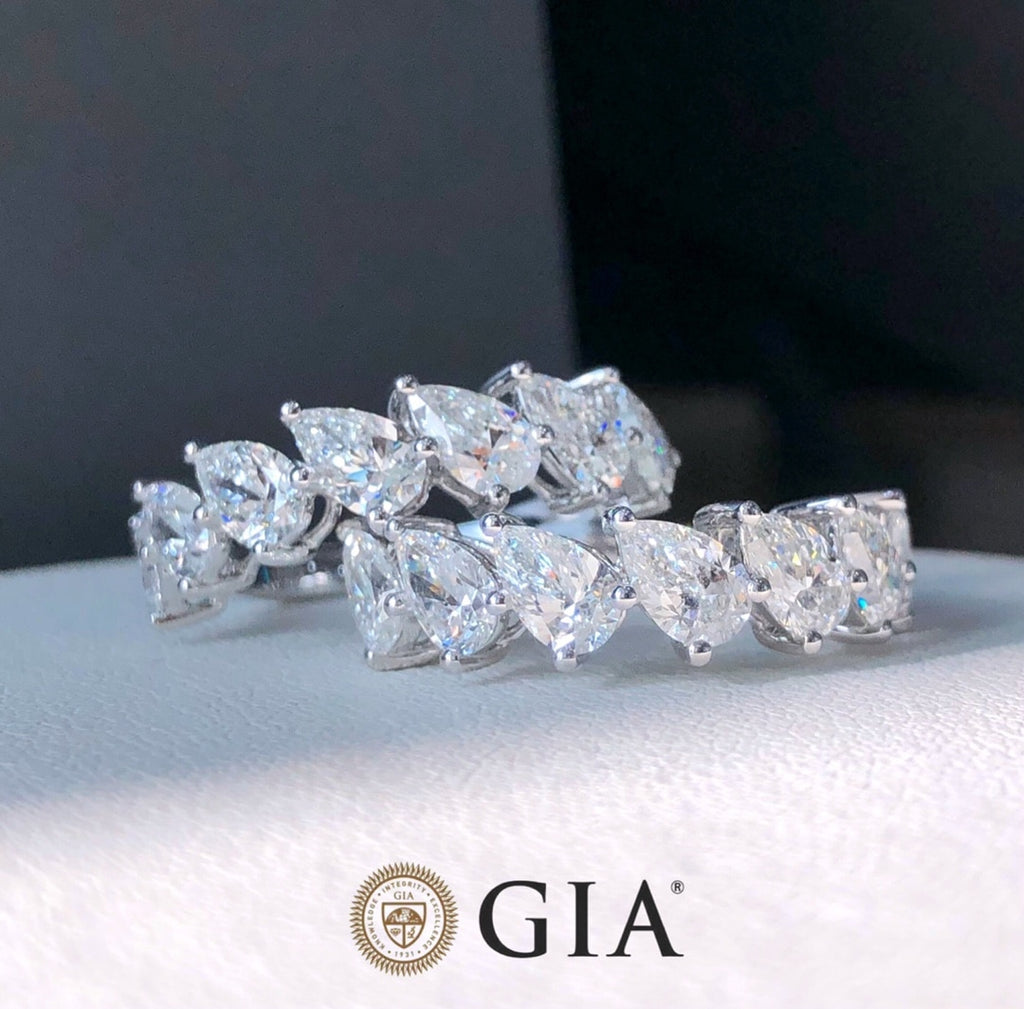 Pear  Half Eternity Band