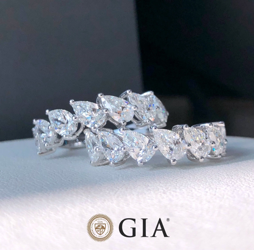 Pear  Half Eternity Band