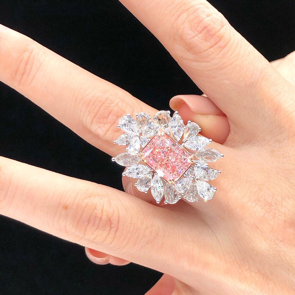 Bague de fiançailles exceptionnelle en diamant de 5 carats certifiée GIA, taille personnalisée