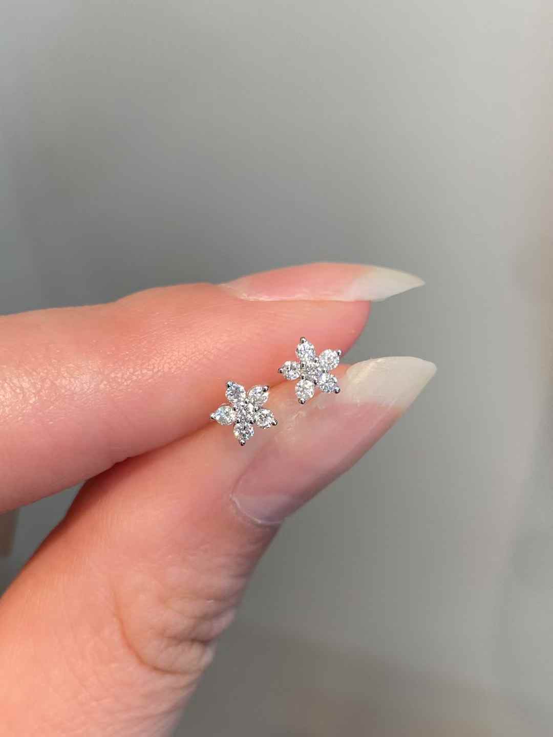 Cherry Blossom Diamond Stud Earrings