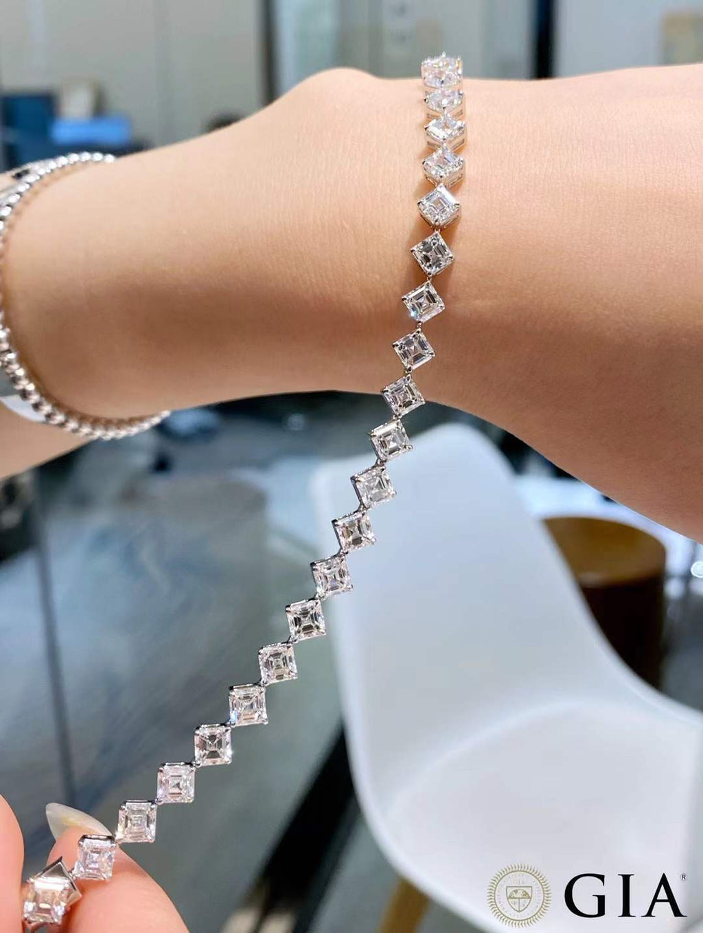 Asscher Cut Diamond Bracelet