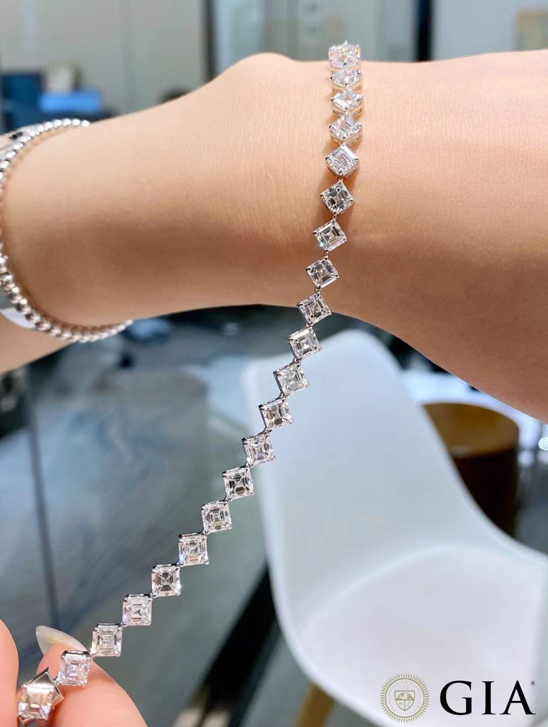 Asscher Cut Diamond Bracelet