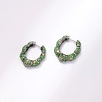 Green Sapphire Hoop Earrings