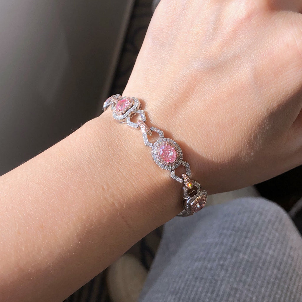 Pink & White Halo Bracelet