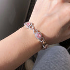 Pink & White Halo Bracelet