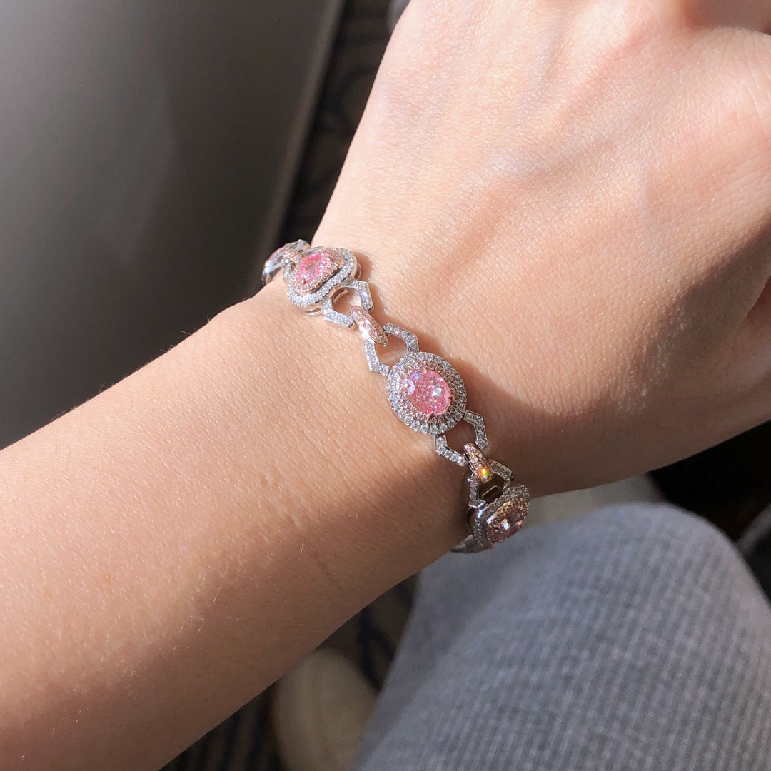 Pink & White Halo Bracelet