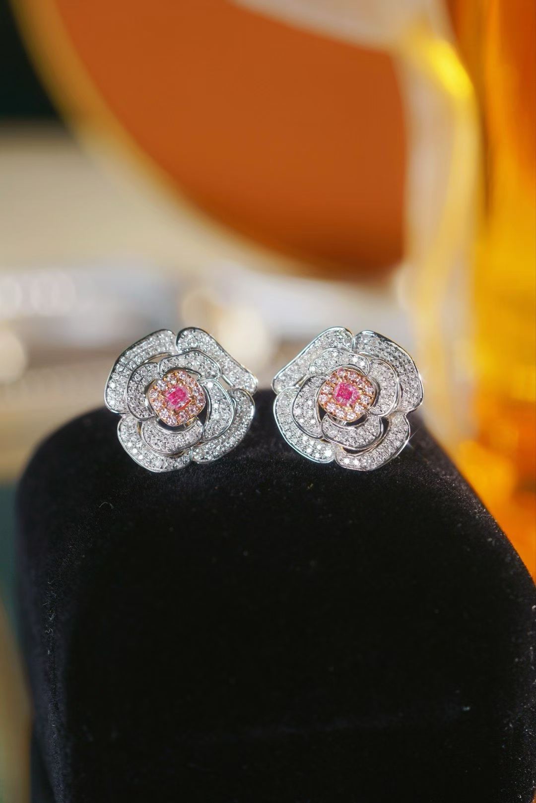 Rose Pink Stud Earrings