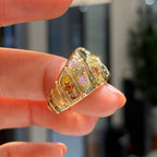 Fancy Color Cocktail Band Ring