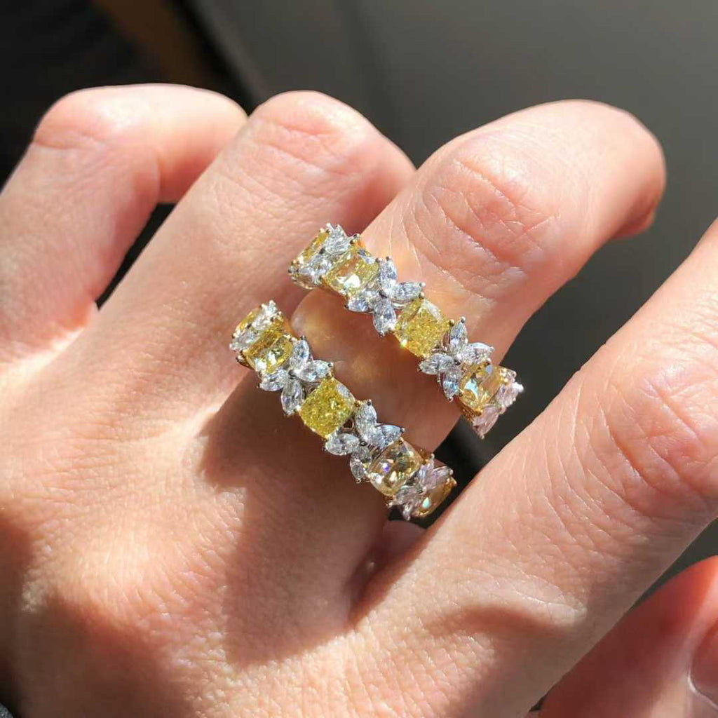 Multi-Shape Half Band Ring