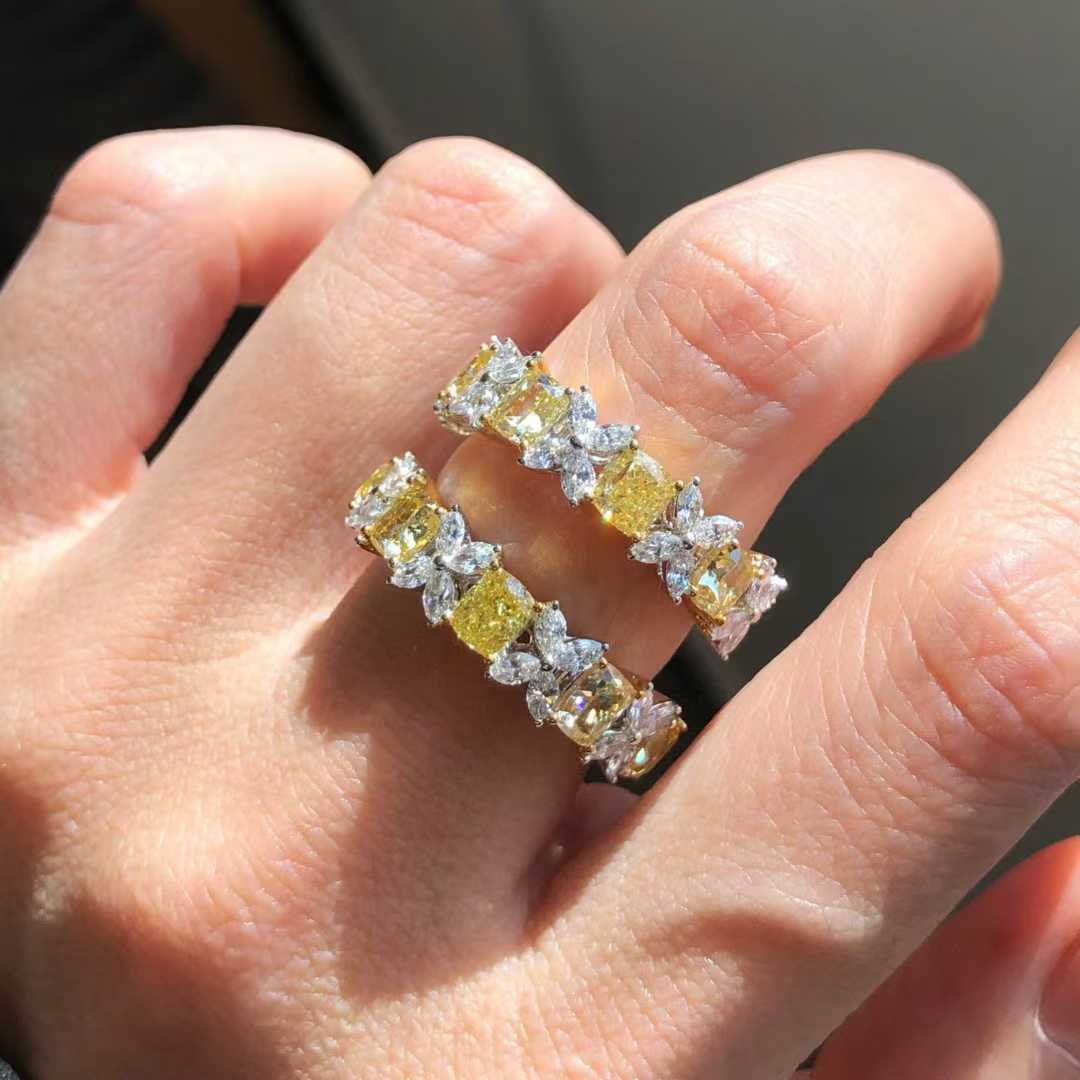 Multi-Shape Half Band Ring