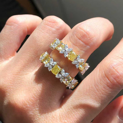 Multi-Shape Half Band Ring