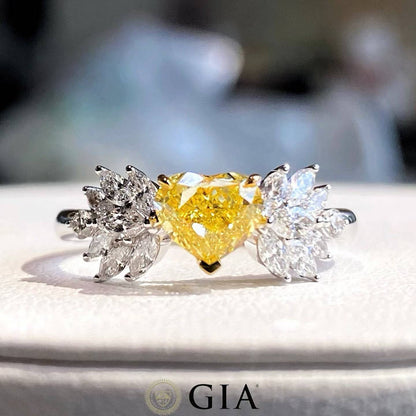 Intense Yellow Heart-Shaped Diamond Ring