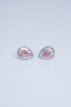18K Gold 0.70ct Pink Diamond Teardrop Stud Earrings