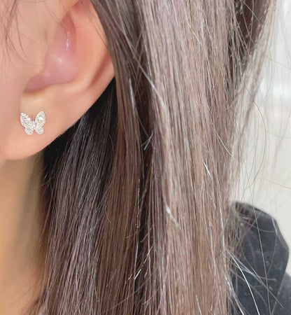 0.30ct Diamond Butterfly Stud Earrings – 18K Gold