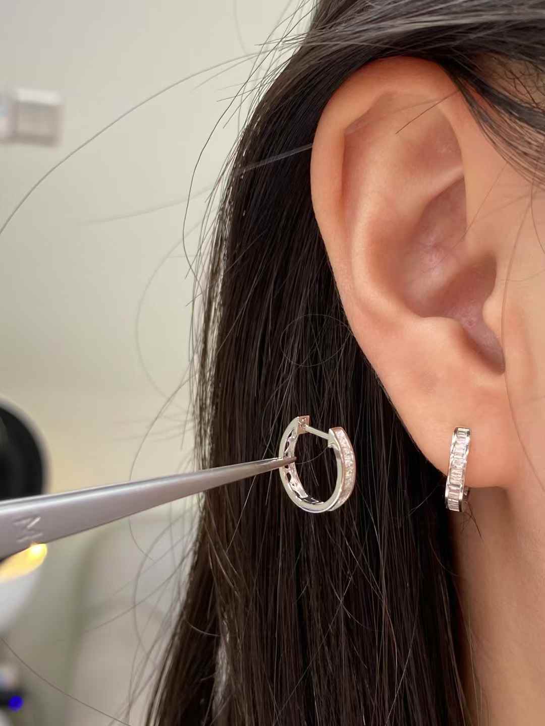 0.24ct  Diamond Hoop Earrings