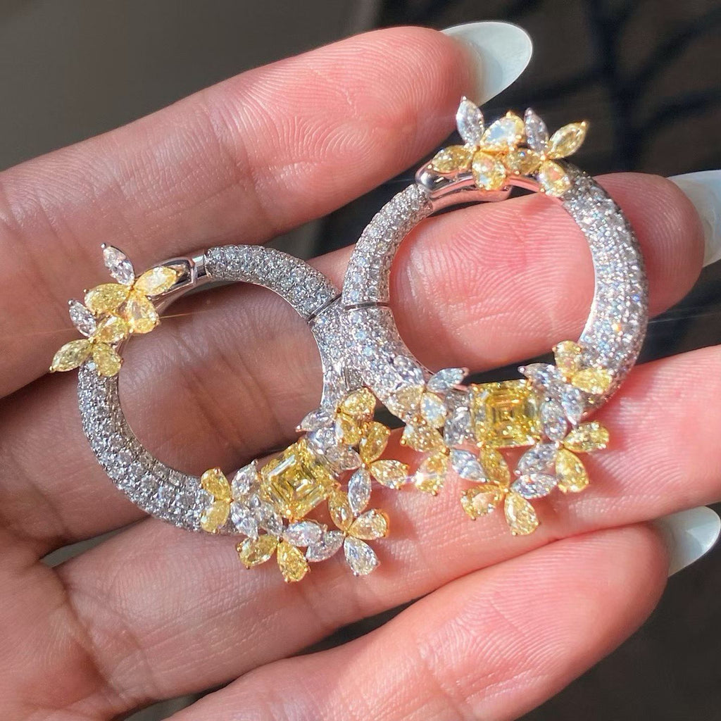 Floral Hoop Earrings