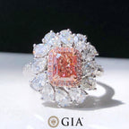 Fancy Pink Diamond & White Pear Halo Ring