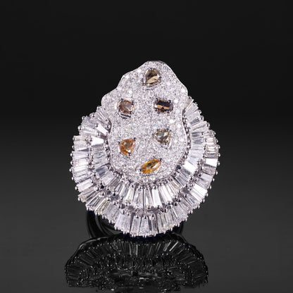 Twilight Blossom Cocktail Ring