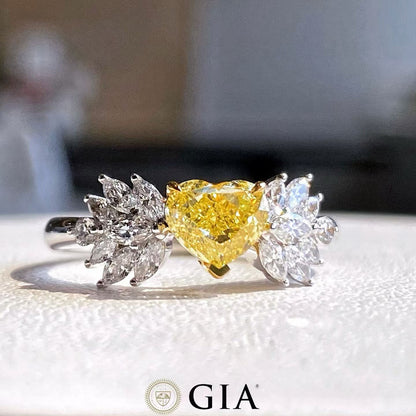 Intense Yellow Heart-Shaped Diamond Ring