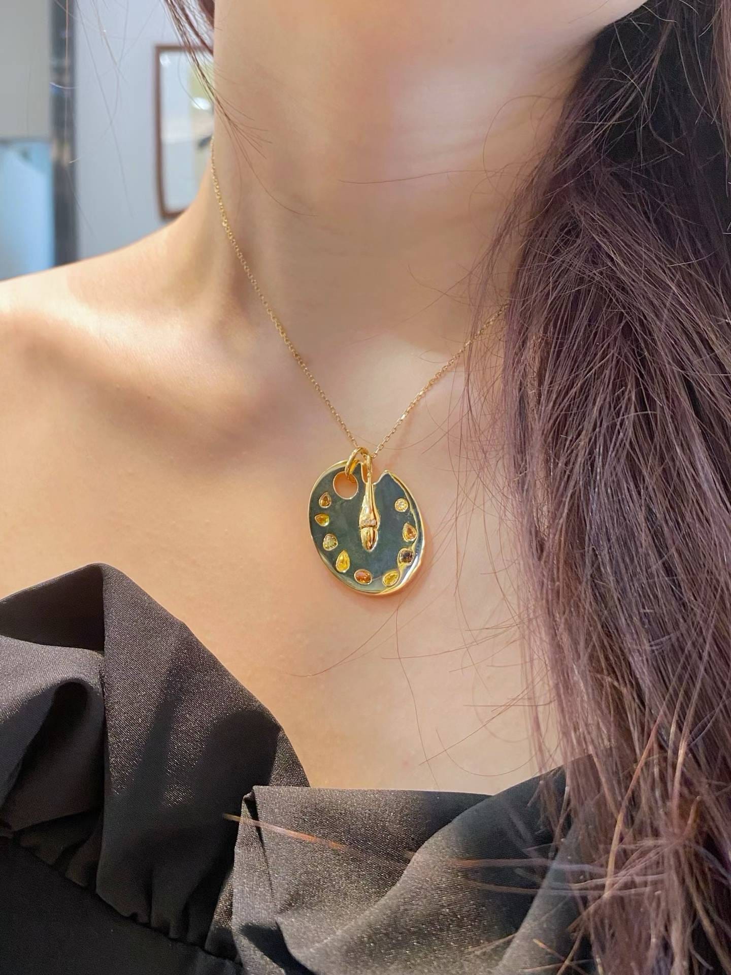 Palette Fancy Colored Diamond Necklace