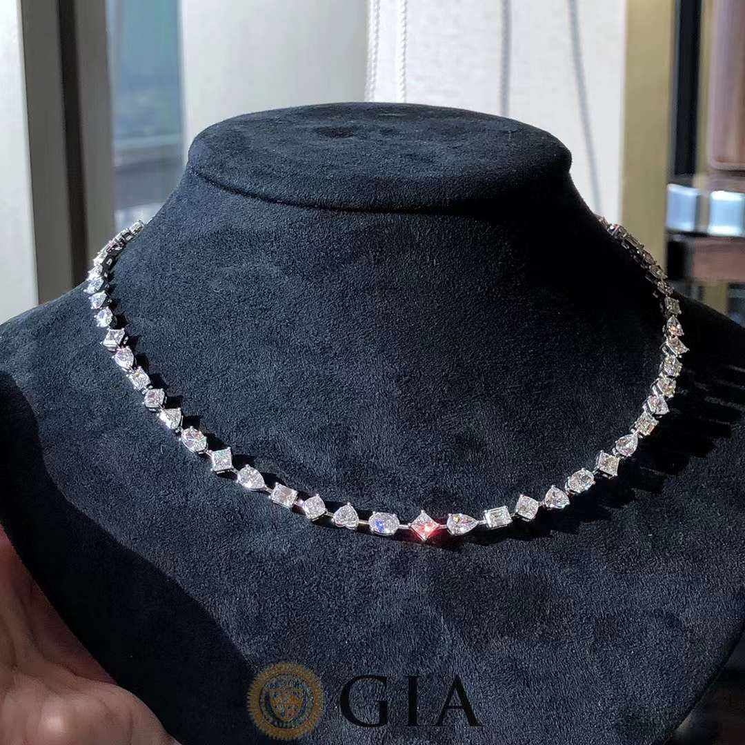  GIA Diamond Tennis Necklace 
