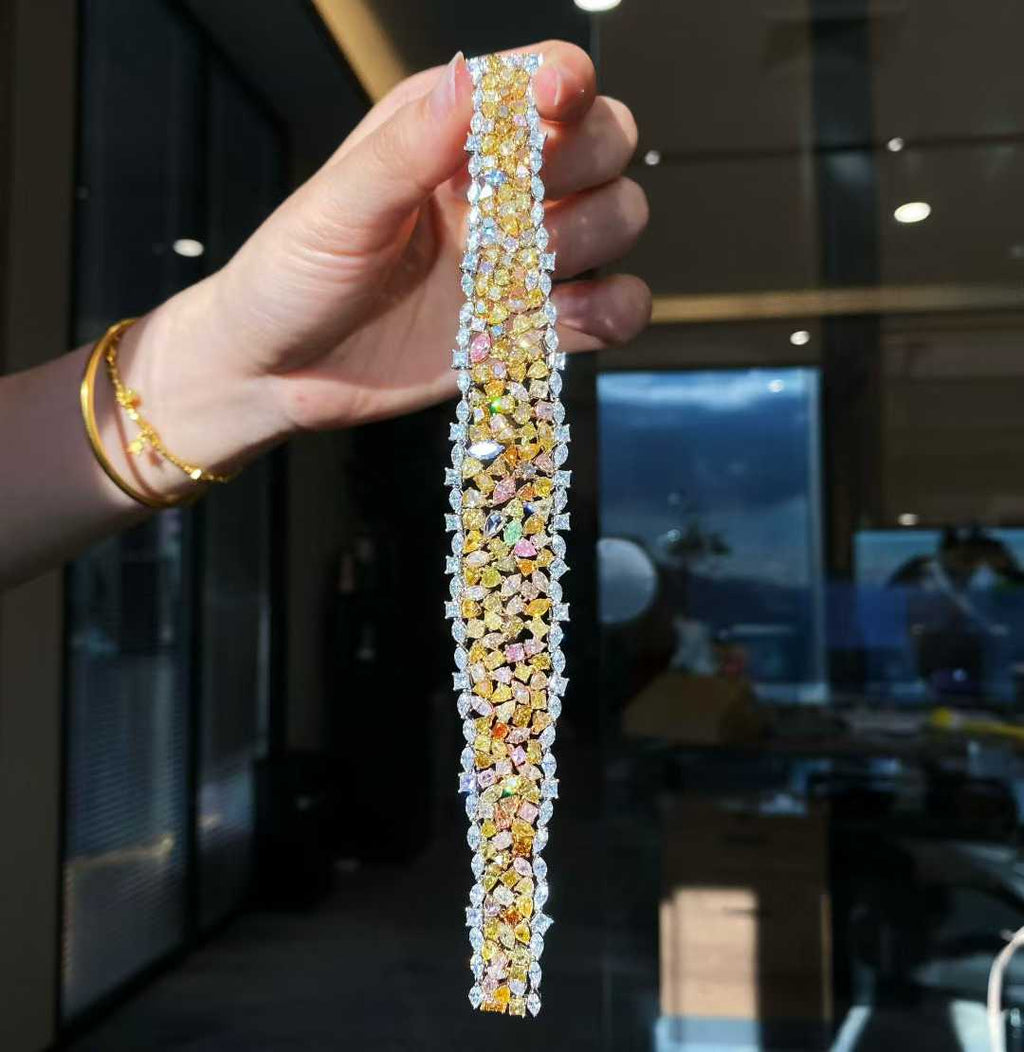 Multicolored Natural Diamond Bracelet — 30 Carats