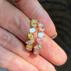 Half-Band Rings with Yellow or Pink Diamonds – 18K Gold