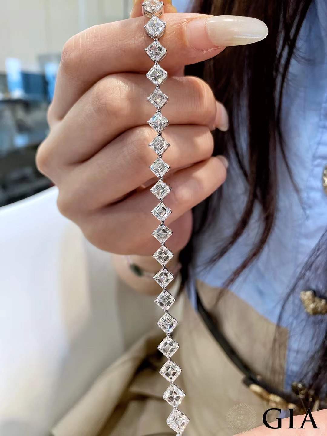 Asscher Cut Diamond Bracelet