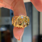 Fancy Color Cocktail Band Ring