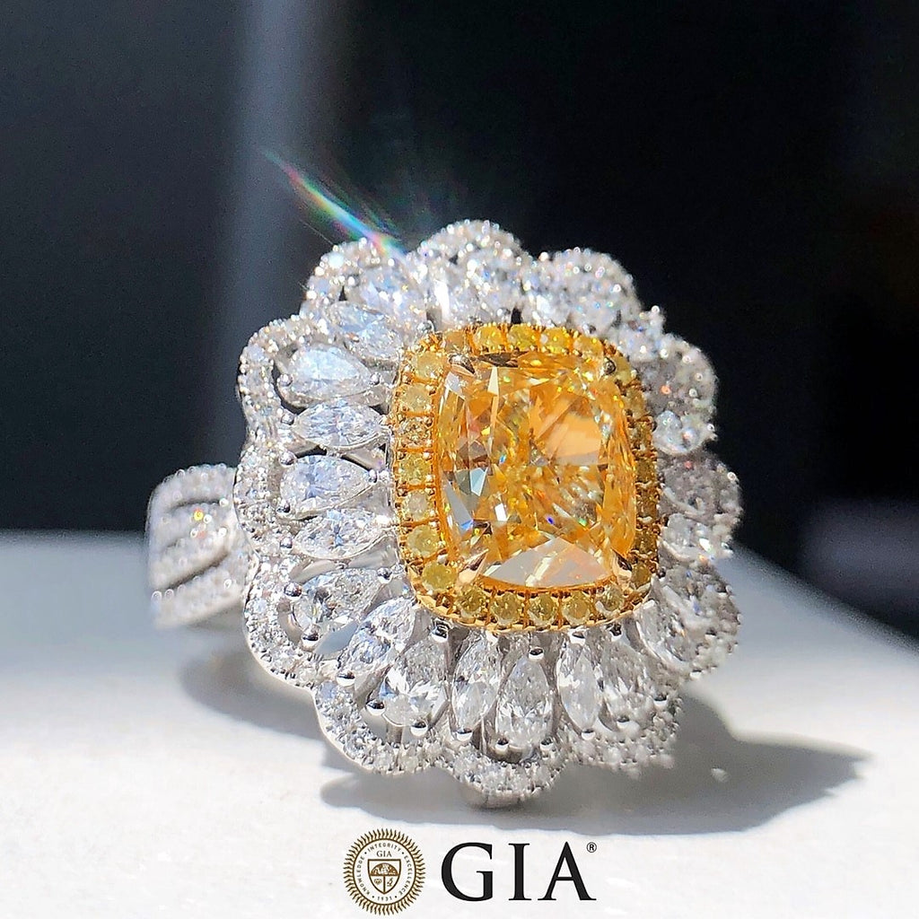3 Carat Yellow Diamond Ring